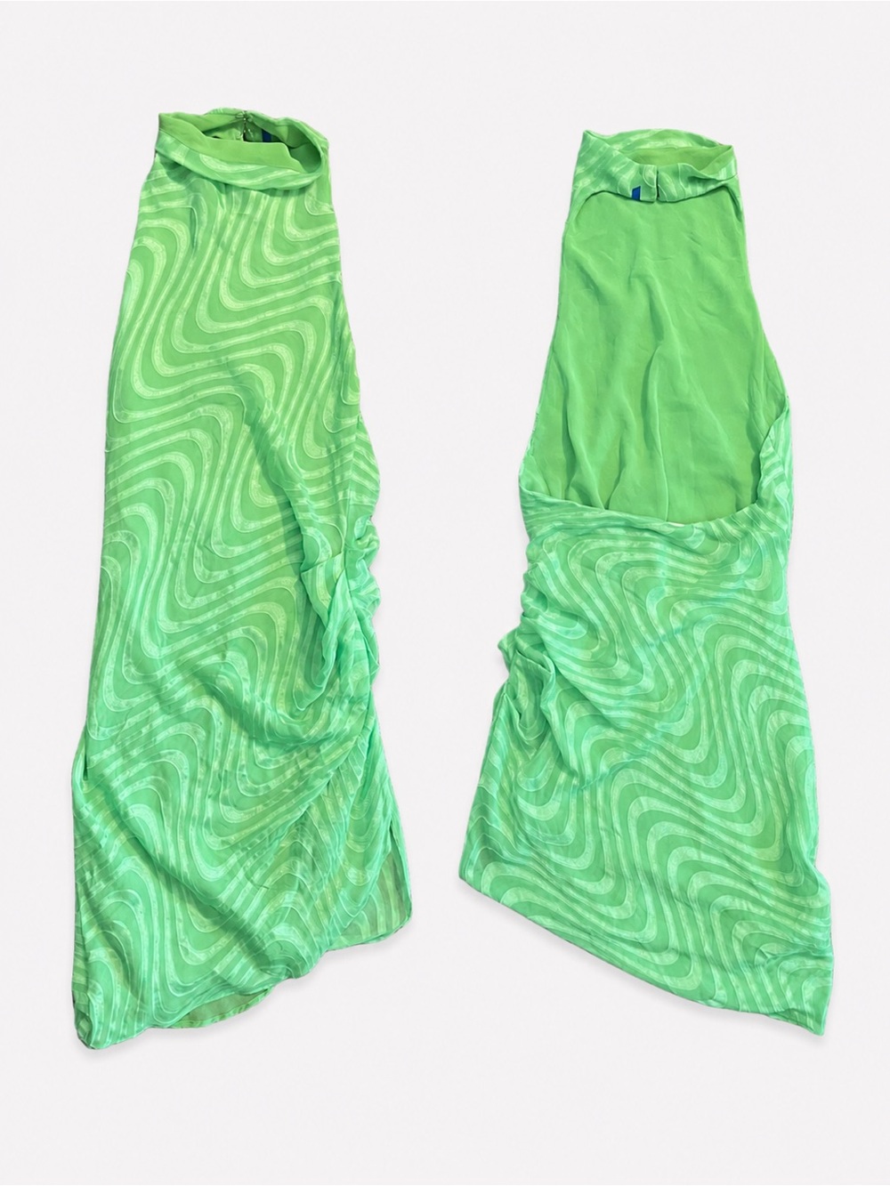 Amanda Uprichard Green Swirl Halter Swim Sarong Cover-Up